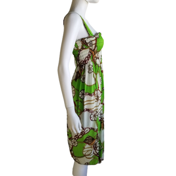 Romantic Sini Women's Green Knee-length Fit & Flare Sun Dress, Size: Large, New - Picture 3 of 8
